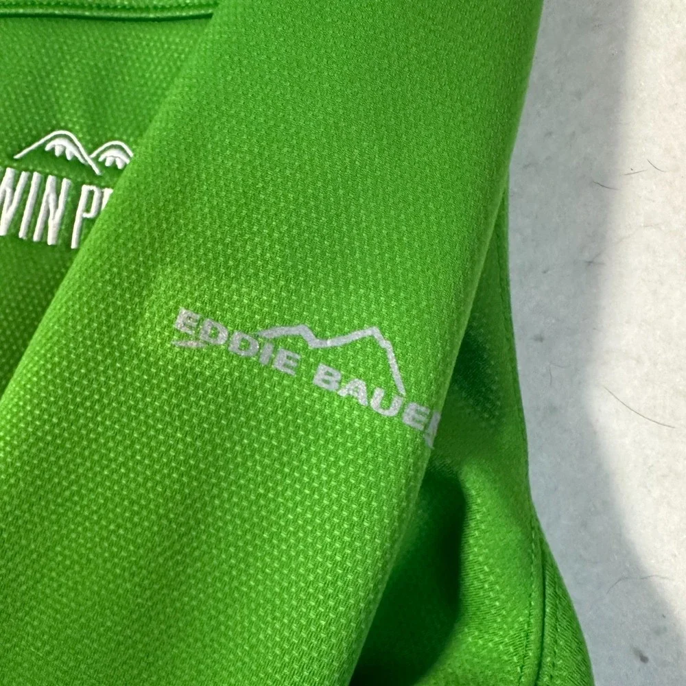Eddie Bauer jacket sz L Weather Resist Softshell green TWIN PEAKS company logo